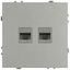 Розетка информационная 2-м RJ45 СП 16А IP20 250В Galaxy алюм. MC Б0070760