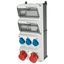 Комбинация розеток AMAXX 3хSCHUKO16А 2хСЕЕ16А5п с защитой IP44 225х520х209мм черн./сер. Mennekes 940002