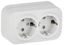 Розетка 2-м ОП GLORY РСш22-3-ХБм 16А с заземл. защ. шторки бел. матов. IEK ERH24-K01M-16