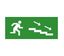 Знак эвакуационный "По лестнице вниз направо" 140х280 (наклейка) Technolux ЭП12 140280