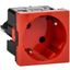 Розетка 2мод. 16А 250В 45град. с заземл. без защ. шторок безвинт. зажимы красн. ИЭК Leg 4525058 Daccord