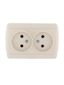 Розетка 2-м ОП Demet 16А IP20 без заземл. закрыт. корпус керамика крем. LEZARD 711-0300-128