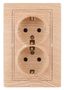 Розетка СП Plano 2X2P+E Schuko 1-205-11 16А-250В IP20 сосна Intro Б0030073 ЭРА