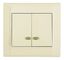 Выключатель 2-кл. Defne крем с подсветкой Makel 42010023
