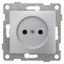 Розетка однопостовая Bravo б/з с з/ш, механизм, 16А, 250В, серебро - С10Р2-004 GUSI