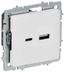 Розетка BRITE РЮ11-1-БрАБ 18Вт USB A+C механизм арктич. бел. IEK BR-U22-018-K91