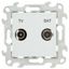 Розетка телевизионная оконечная TV/SAT СП Simon 24 IP20 механизм бел. 2410486-030