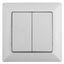 Выключатель двухклавишный скрытого монтажа белый 10А 250В Intro Solo 4-104-01 - Б0053585 ЭРА