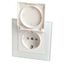 Розетка 1-местная с/з с крышкой, серия Катрин, белый, - GLS16-7012-01 FERON 39245