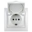 Розетка однофазная скрытого монтажа, в рамку с заземлением со шторками белый крышкой 16А 250В IP44 винтовые зажимы 1-209-01 Intro Plano - Б0048033 ЭРА