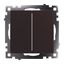 Выключатель двухклавишный (механизм), 250В, 10А, серия Катрин, шоколад, Stekker - GLS10-7104-04 49019 FERON