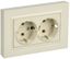 Розетка 2-м СП BRITE РСПл12-3-БрКр 16А в сборе с заземл. без защ. шторок плоская беж. IEK BR-R27-16-K10-F