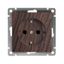 Розетка одноместная UNIVersal серия Афина с/з, с/у, 16А, 220В, венге (еврослот), механизм - A0028-V Союз