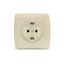 Маргарита розетка одноместная с/з, с/у, 16А, 220В, сл.кость (ivory) (еврослот) - М0028-I Союз