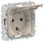 Розетка СП FLITE РСшкр11-1-44-ФлЛ 16А IP44 с заземл. защ. шторками и крышкой безвинтовое крепление механизм льняной IEK FI-R16-16-1-44-K88