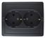 Розетка двойная с заземлением Schuko, винтовой зажим, 16А 250В, графит - 1590456-038 Simon