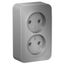 Розетка 2-м ОП Blanca 16А IP20 250В без заземл. защ. шторок алюм. SE BLNRA000203 APC