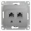 Розетка компьютерная 2-м Glossa RJ45 кат.5E механизм алюм. SE GSL000385KK APC