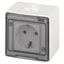 Розетка однофазная наружная (открытой установки) с заземлением со шторками белый 16А 250В IP55 винтовые клеммы 11-2502-01 Эра Эксперт - Б0063280