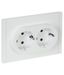 Розетка 2-м СП FORTE&PIANO FP223 16А с заземл. защ. шторки безвинт. крепл. бел. IEK FP-R24-16-1-K01