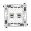 Компьютерная розетка RJ-45 без шторки в стену, кат.6 двойная экранированная, "Avanti", "Белое облако" | 4400794 DKC ДКС