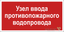 Знак безопасности BL-3015.F40 "Узел ввода противопожарного водопровода" Белый свет a20852 BS