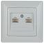 Розетка информационная 2xRJ45, СУ, Solo, белый, 4-304-01 - Б0043389 ЭРА