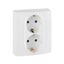 Розетка двойная с заземлением - Legrand Inspiria со шторками в сборе 16А 250В безвинтовые зажимы белый | 673755