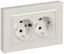 Розетка 2-м BRITE РСшПл12-3-БрЖ 16А с заземл. защ. шторками плоская в сборе жемчуж. IEK BR-R28-16-K36-F