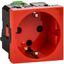 Розетка 2мод. 16А 250В 90град. с заземл. защ. шторки безвинт. зажимы и блокировкой красн. ИЭК Leg 4525061 Daccord