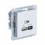 Розетка USB AtlasDesign тип A+C 45Вт QC PD высокоскор. ЗУ механизм бел. SE ATN000129 APC