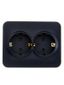 Розетка 2-м СП ASTI 16А IP20 с заземл. термопласт черн. бархат LEZARD 7081-4200-127B