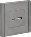 Розетка USB A+C 3.1А FORTE&PIANO FP550 сталь IEK FP-U22-D31-K46