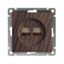 Розетка компьютерная двухместная UNIVersal серия Афина с/у, 1А, RJ45, венге (еврослот), механизм - A1086-V Союз