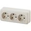 Розетка 3-м ОП Quadro 2-206-02 16А IP20 250В 3х2P+E сл. кость Intro Б0036146 ЭРА