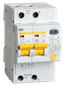 Выключатель автоматический дифференциального тока АД12 2п 10А C 30мА тип AC (3 мод) | MAD10-2-010-C-030 IEK