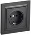 Розетка СП BRITE РСР14-1-0-БрЧ 16А в сборе с заземл. защ. шторки черн. IEK BR-R14-16-K02-F