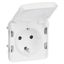 Розетка 1-м СП Plexo 16А IP55 250В 2P+E с заземл. немецк. стандарт антибактер. механизм бел. Leg 070722 Legrand