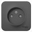Розетка BLANCA наружная без заземления со шторками с изоляционной пластиной 16А 250В антрацит - BLNRA001116 APC