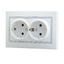 Розетка 2-м СП Мира с заземл. бакалит бел. встав. Lezard 701-0202-127B