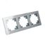 Рамка горизонтальная 3-местная, серия Катрин, GFR00-7003-03, серебро | 39533 STEKKER FERON