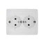 Розетка Simon15 двойная с заземлением 2х2Р+Е c защитными шторками винтовой зажим 16А 250В белый - 1590451-030
