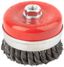 Профи 100 мм - 39510 Кордщетка-чашка гайка М14 стальная витая проволока с бандажом РОС