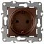 Розетка однофазная скрытого монтажа, в рамку с заземлением со шторками бронза 16А 250В IP20 автоматические (безвинтовые) зажимы 12-2102-13 Эра 12 - Б0019324