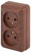 Розетка однофазная наружная (открытой установки) без шторок венге 16А 250В IP20 2-203-10 Intro Quadro - Б0053796 ЭРА