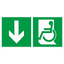 Пиктограмма Е71 указатель двери эвакуационного выхода левостор./правостор. для МГН (260х130) РС-M/компл. 2шт/MIZAR STANDARD СТ 2502006490 Световые Технологии