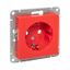 Механизм розетки, 16А, с заземлением, со шторками, красный Эпика EKF | UP1-SOR-111