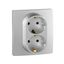Механизм розетки 2-м СП Etika 2х2К+З алюм. Leg 672423 Legrand