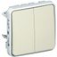 Переключатель проходной 2-кл. СП Plexo 10А IP55 10AX механизм бел. Leg 069625 Legrand