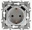 Розетка 2P+E 16A-250В, штор. с 2xUSB 5В-3А, Эра Elegance, алюминий 14-4109-03 - Б0047869